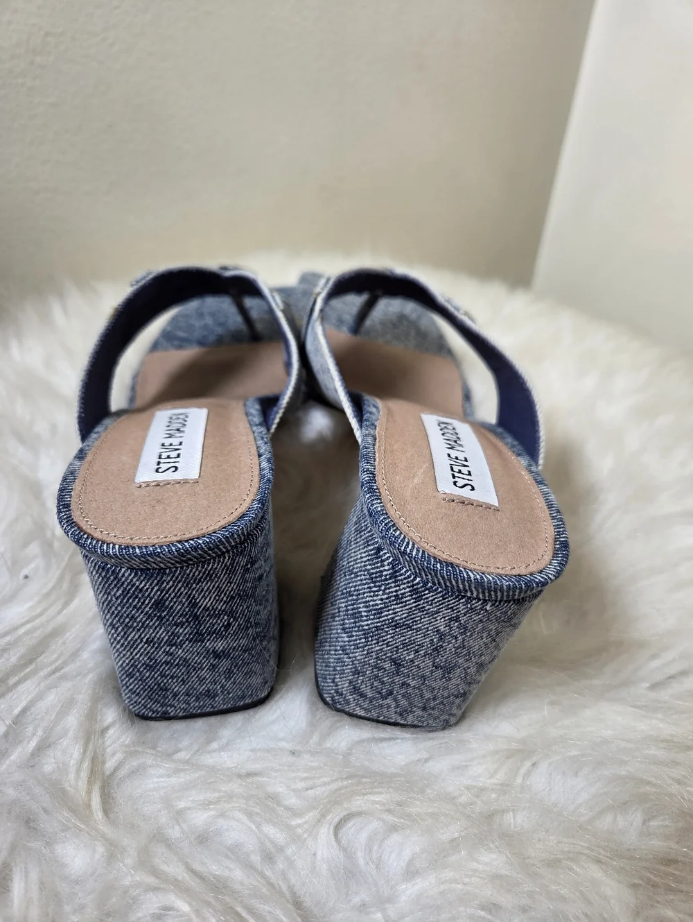 Steve Madden Denim Sandal Heel - Picture 3 of 6